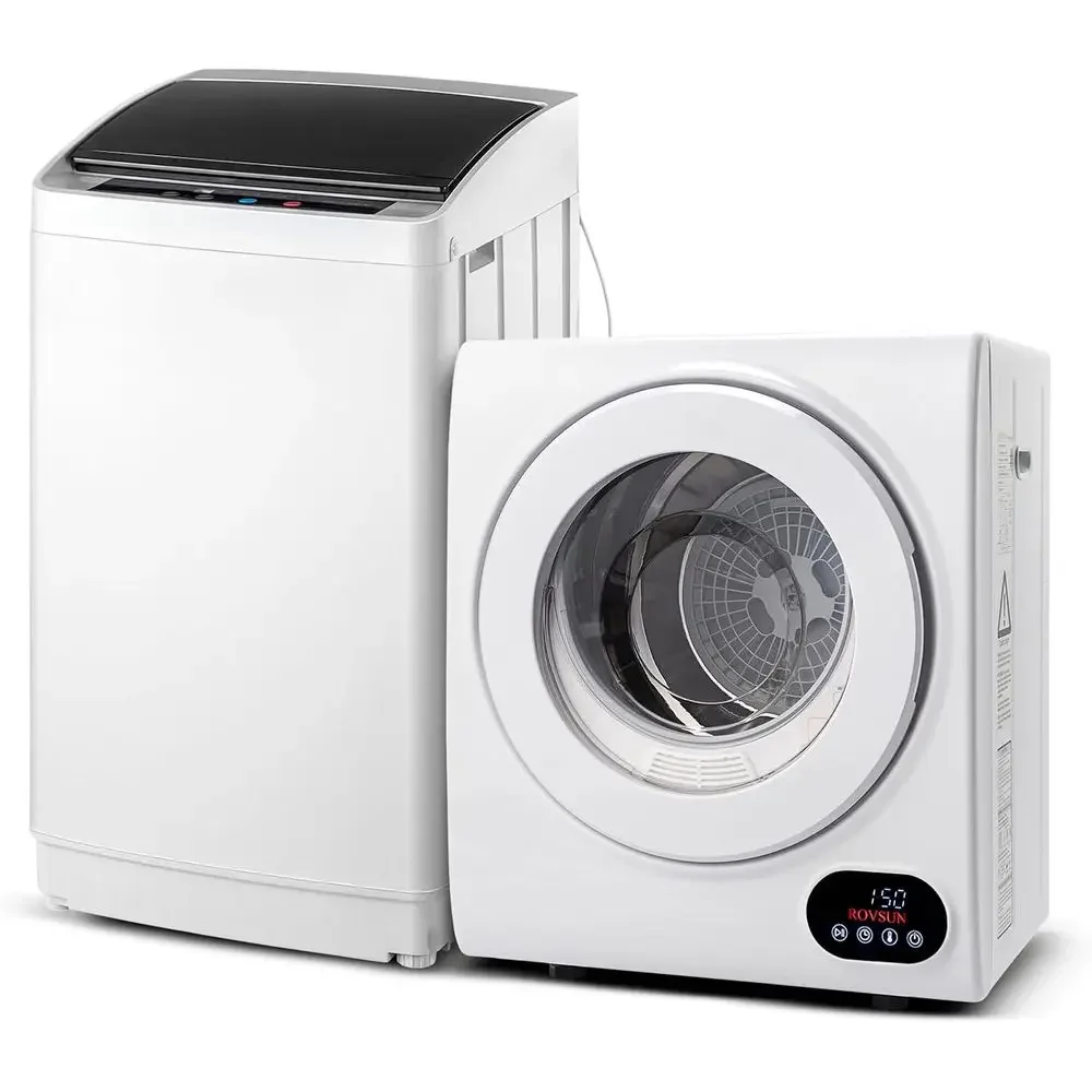 Compact 1.5 Cubic Ft Washer & Dryer Combo, 17.8 lbs Capacity, Stainless Steel Tub for Small Spaces