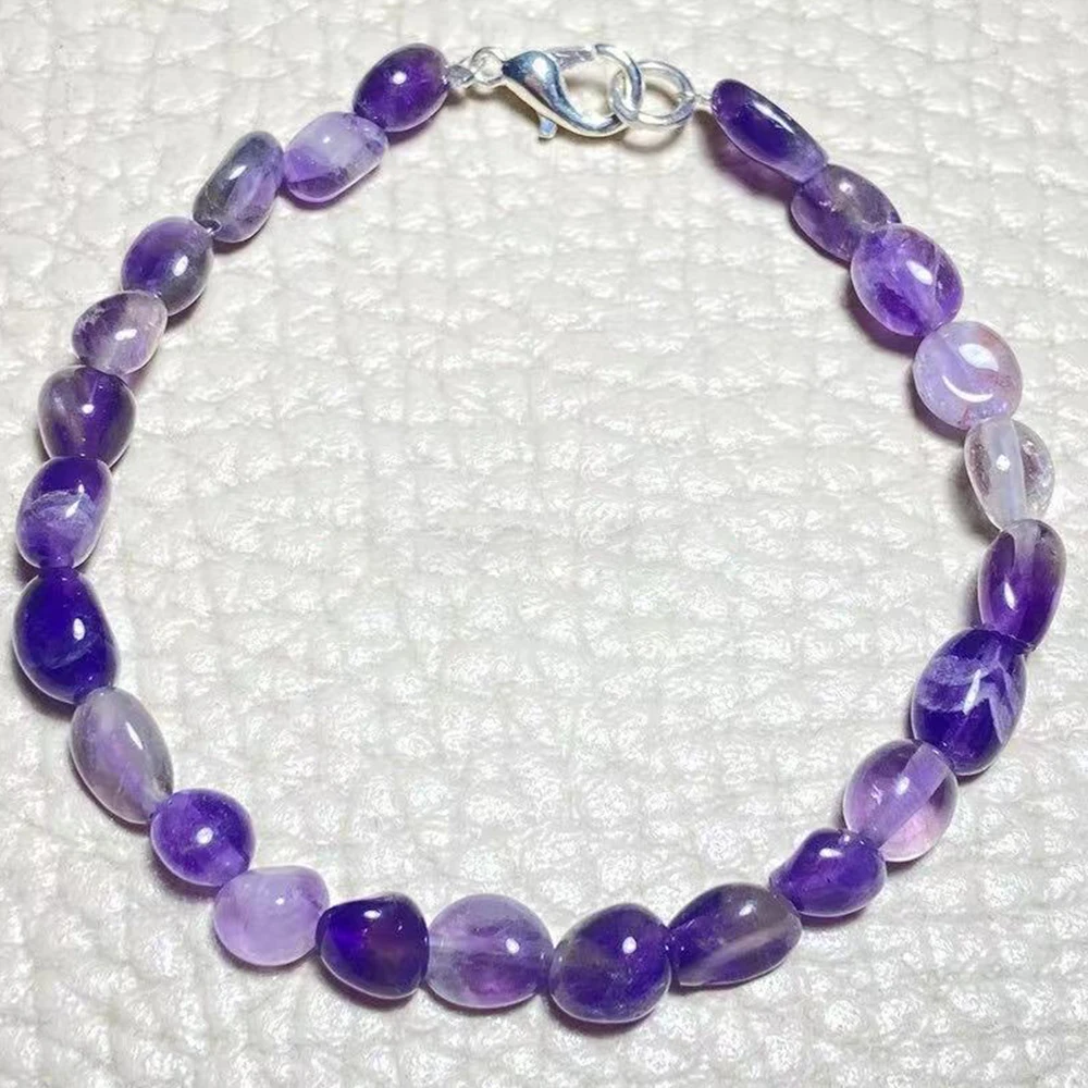 MG1882 Natural Amethyst Garnet Apatite Phoenix Turquoise Tumbled Beads Anklet Mini Gemstone Energy Jewelry