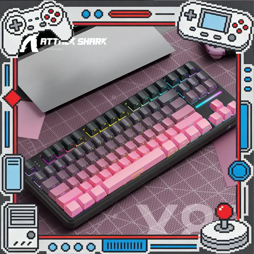 ATTACK SHARK X87 Mechanical Gaming Keyboard Tri-Mode Wireless 2.4G Long Battery Life Gasket RGB Hot Swappable Custom Keyboard
