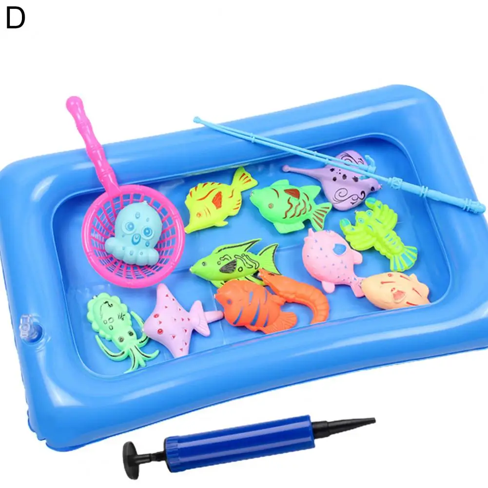 Educational Colorful Magnetic Fishing Toys Set with Inflatable Pool for Children