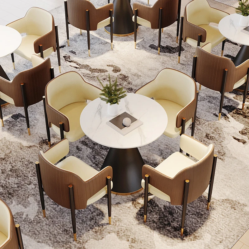 Round Designer Dining Room Set Coffee Nordic Living Room Dining Table Modern Accent Muebles Para Casa Kitchen Furniture