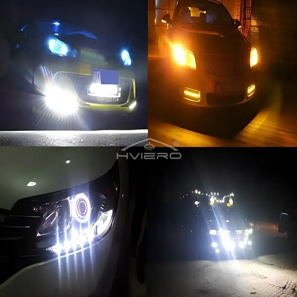 Dual Color Switchback Turn Signal Light, Backup Auto High Bright Lighting, Lâmpada, 6LED, DC, 12V, 5730, Eagle Eye, Daytime, Running