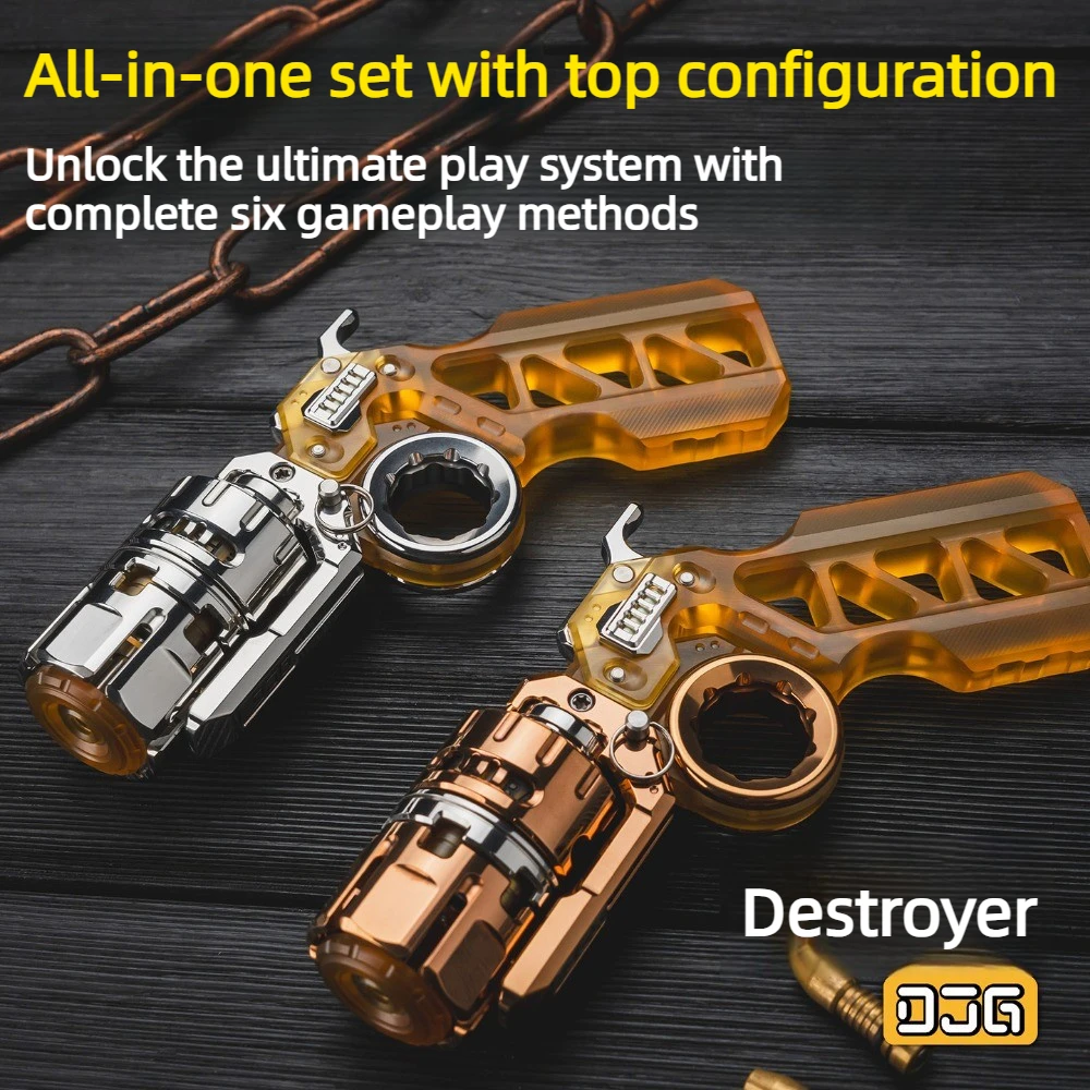 DJG EDC New Stainless Steel PEI Destroyer Tuning Fork Egg-Swinging Composite Fingertip Decompression Toy