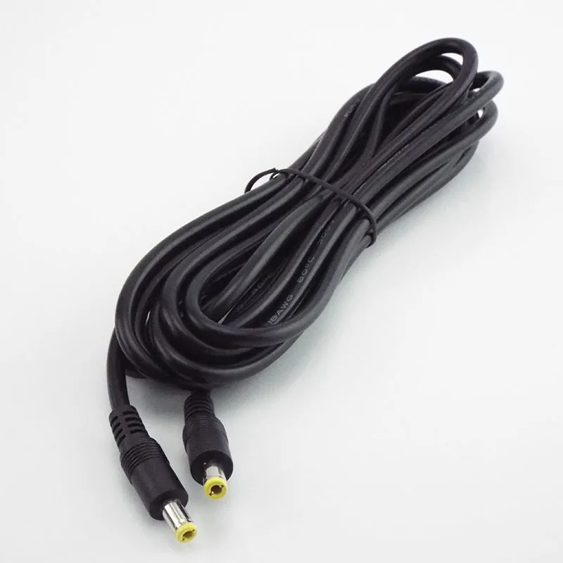 Kabel ekstensi adaptor daya steker 0.5/1.5/3M 12V 10A DC, konektor laki-laki ke laki-laki 5.5mm * 2.5mm