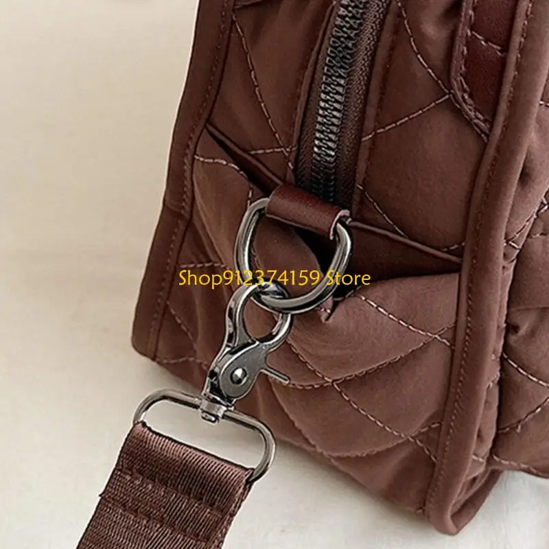 

G5AE Functional and Stylish Crossbody Shoulder Bag Quilted Pattern Lightweight Handbag Adjustable Strap Multi Pocket Storage