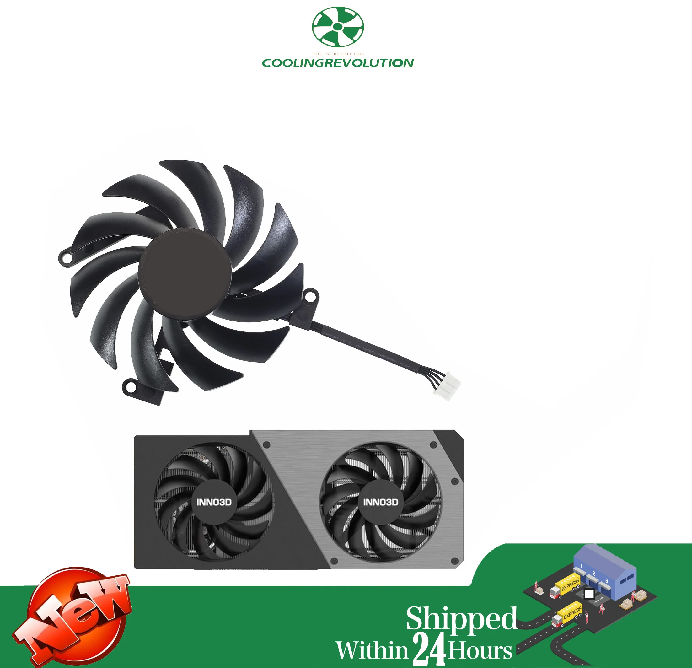 Imagem -02 - Ventilador para Inno3d Geforce Rtx 4060 4060 ti 4070 Twin x2 oc 85 mm Csh9015s Dc12v 0.35a Pinos