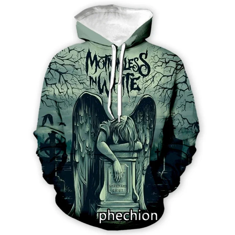 Halloween Phechion3D Print Men/Women Motionless in White Casual Sweatshirt Hoodies Streetwear Loose Hoodies New Fashion 6XL