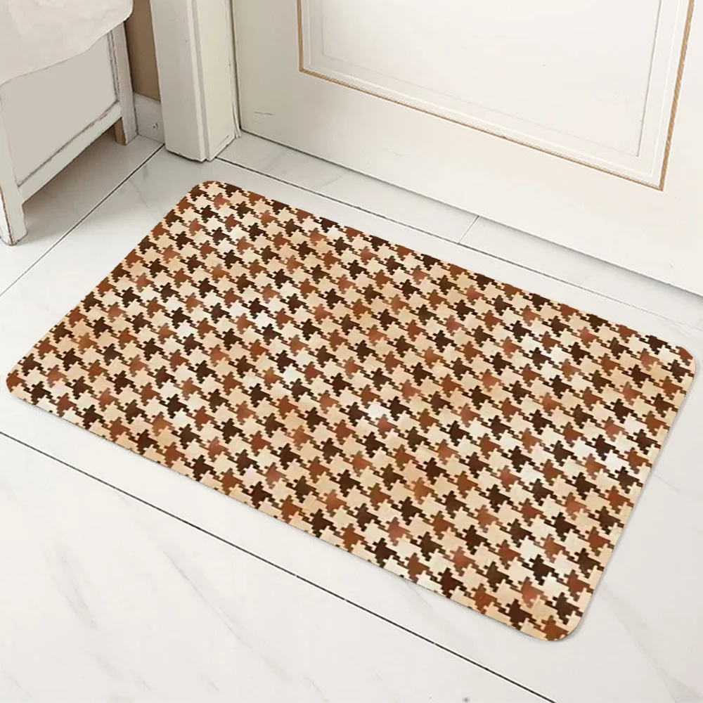 Houndstooth Tapijt Voor Bed Kamer Matten Gebed Mat Deurmat Toegangsdeur Schattig Tapijt Woondecoratie Balkon Tapijten Bad Voet Keuken