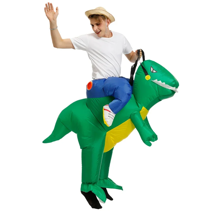 Volwassen Kinderen Dinosaurus Opblaasbaar Kledingstuk Halloween Cosplay Kostuum Ouder-kind Familie Pak Kleding Dier Opblaasbaar Pak