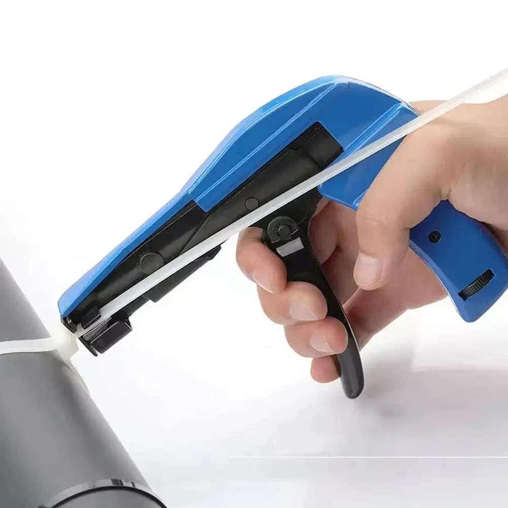 Cable Tie Gun SET 100PCS Plastic Nylon Ties Fastening and Cut-Off Tie Tool Adjustable Suitable for 2.2-4.8mm Width Tie Hand Tool