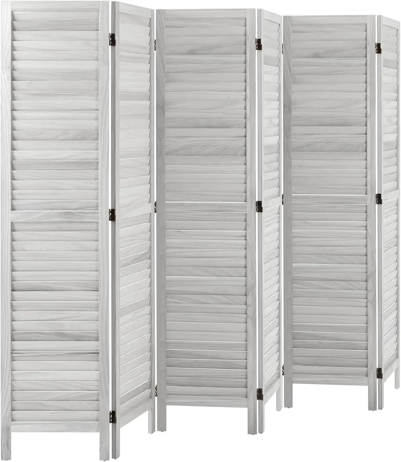 6 Panels Room Divider Screen Foldable, Room Divider Panel 170CM Height, Portable Partition Room Dividers Paulownia Wood