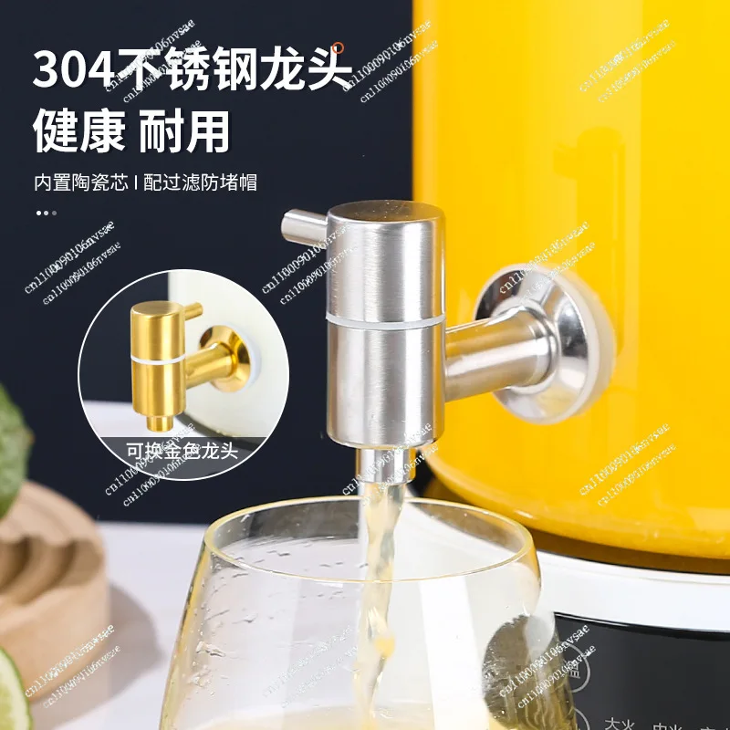 Glass Jar with Faucet Electric Heating and Insulation Beverage Machine Milk Juice Ding Commercial Transparent Heat-resistant