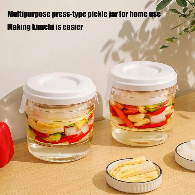 Press type pickle jar household food grade plastic pickle jar pickle container pickle storage bottle sealed jar