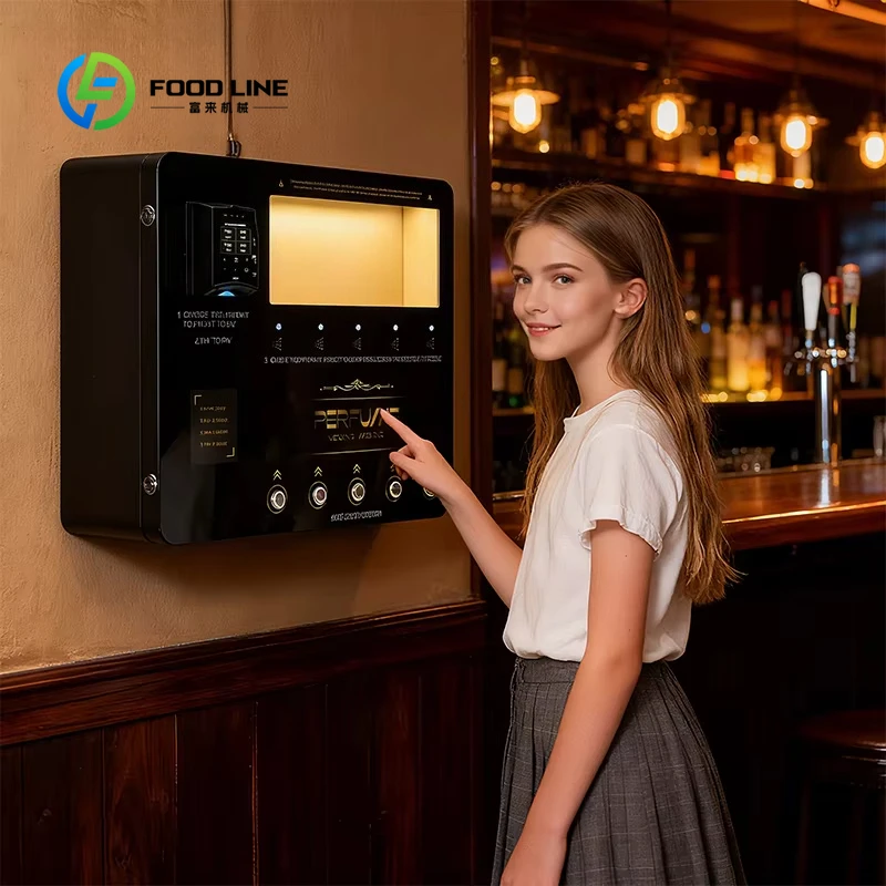 Customized Smart Automatic 5 Spray Nozzle Perfume Dispenser Vending Machine Card Reader Cash Coin Acceptor Shop Use