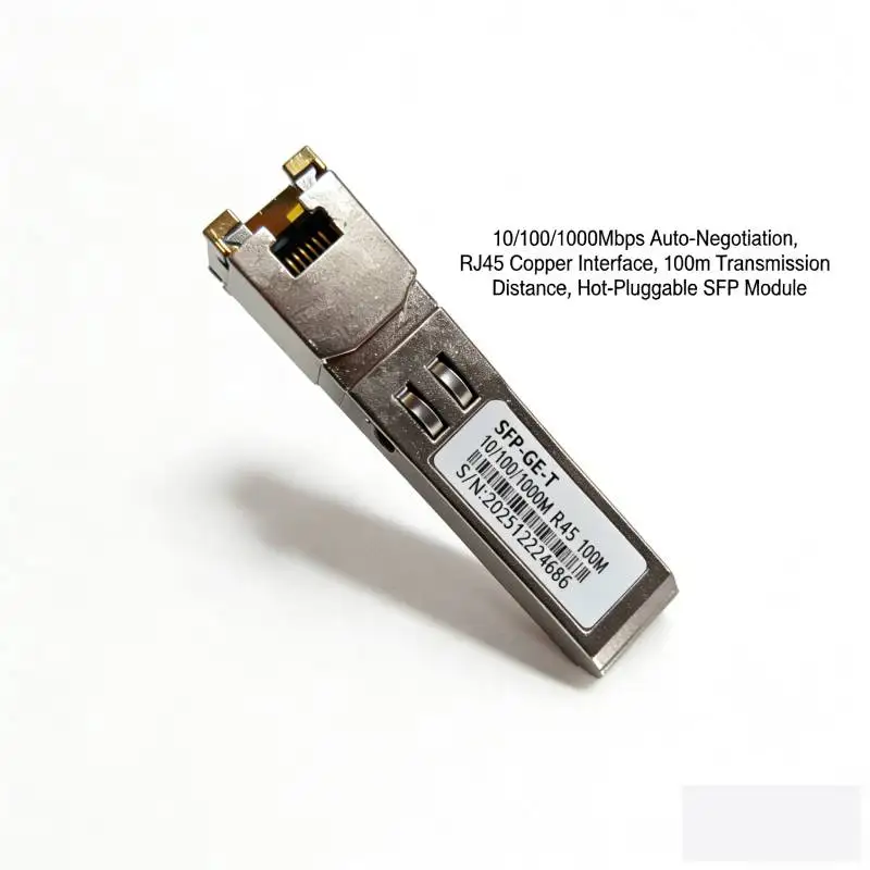 SFP Fiber Module Ethernet Port RJ45 Module 1000BASE-T Switch Connector Copper Compatible For Cisco Mikrotik Gigabit Ethernet