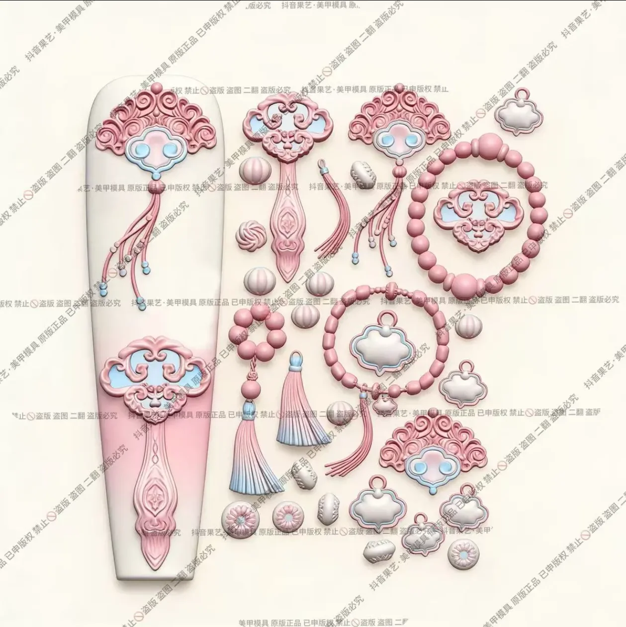 1pc Lotus mermaid  Marine Jellyfish Shell 3D Acrylic Mold Nail Art Decoration Nails DIY Design Silicone  Nail Art Nails Mold