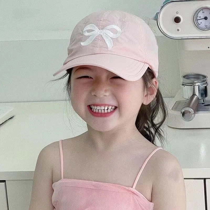 

Children's summer hat thin quick drying duckbill hat, mid air top can tie ponytail sun shading baseball cap, baby baseball cap