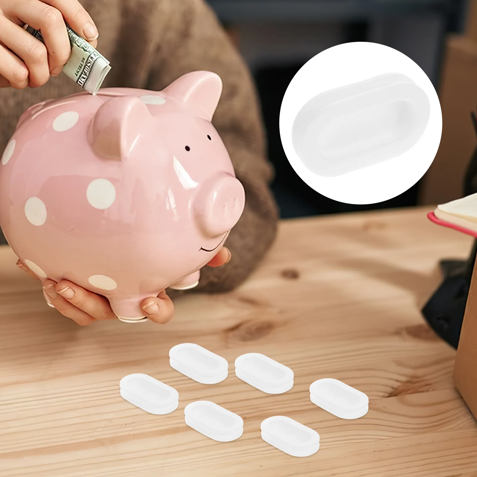 

20 pcs Silicone Piggy Bank Bottom Plug Durable Replacement Stopper For Saving Box Smooth Sealing Cap Diy Accessory