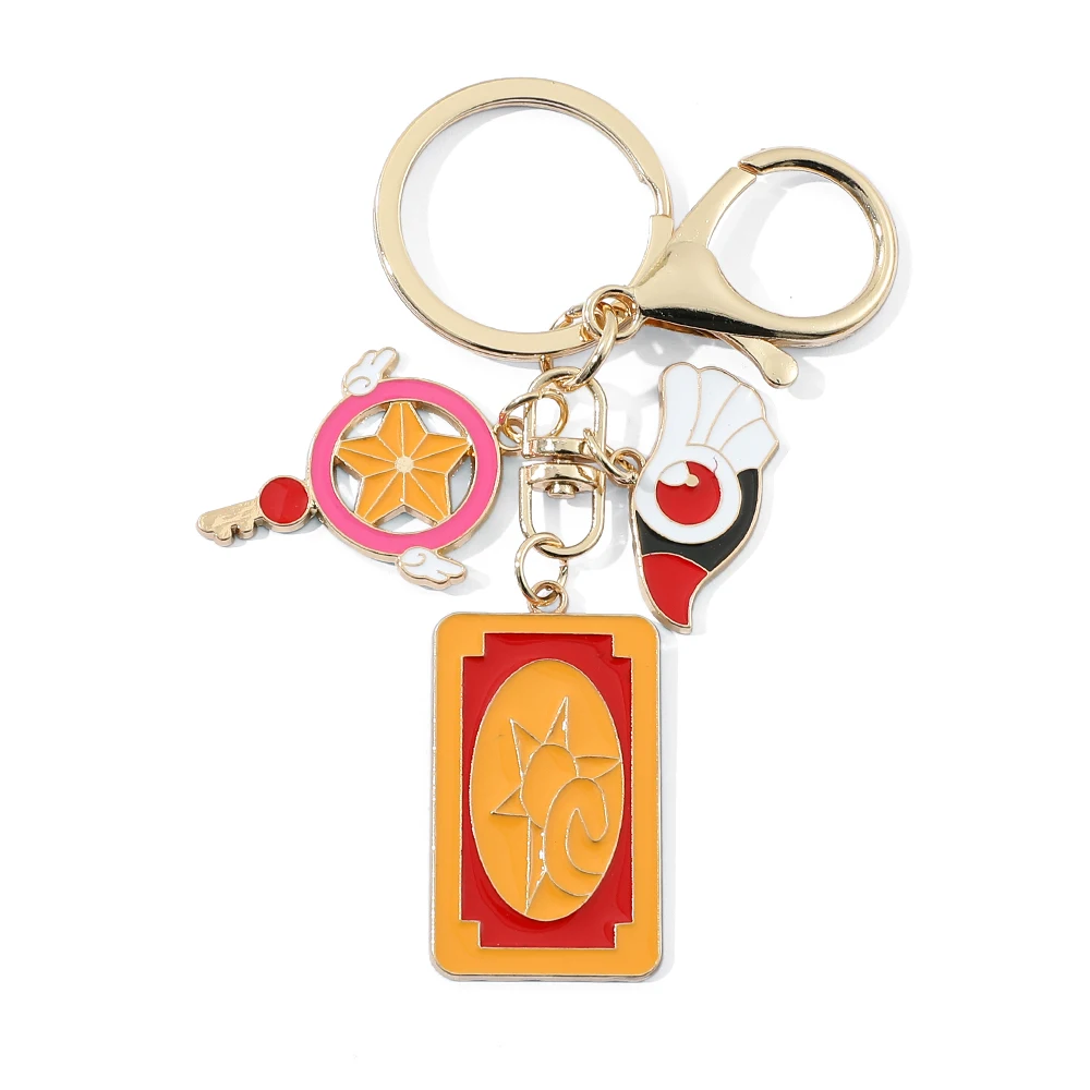 

Anime Trinkets Card Captor Sakura Keychain Creative CERBERUS Keyrings Accessories Car Bags Keyholder Cartoon Key Chains Gifts