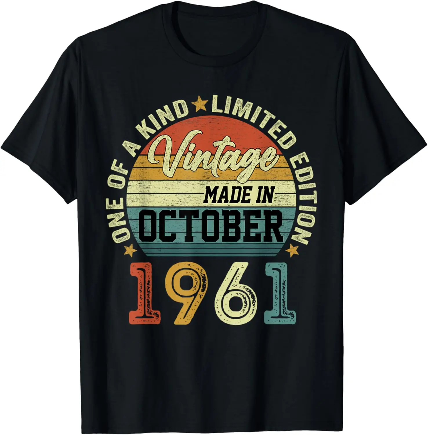 Vintage 63 Year Old Gifts Men October 1961 63th Birthday T-Shirt Funny Gift Clothes Men Clothing Tops Graphic T Shirts Camisas