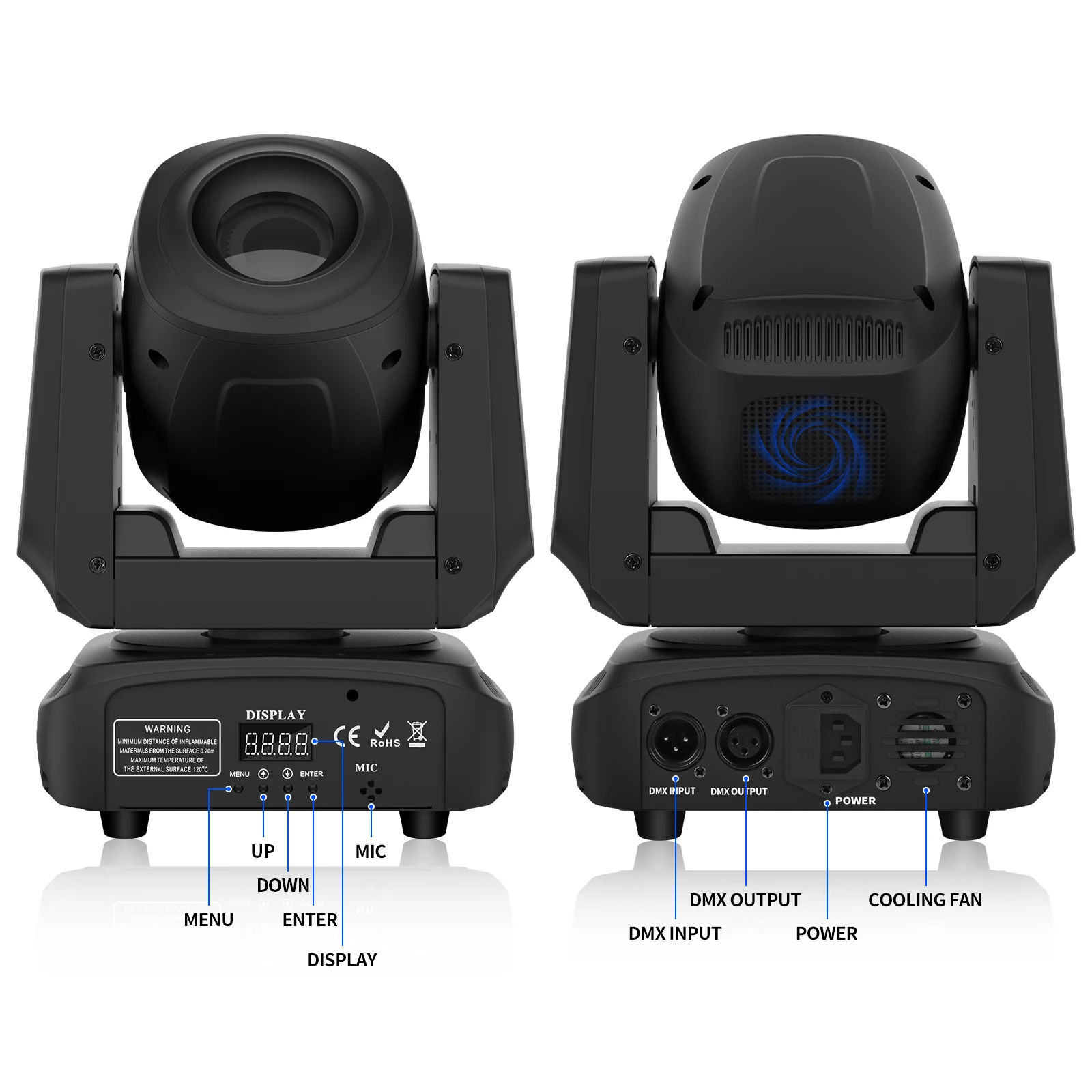 U'King 85W LED Moving Head Licht DMX512 RGBW Strahl Bühnenlicht 3/5 Prisma Effektlicht für KTV DJ Disco Show Party Spotlicht – Detail 6