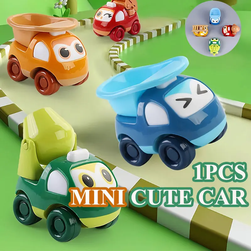 1PCS Cute Cartoon Engineering Car Toys for 3 6 Month 1Years Kid Construction Mixer Dump Truck Tractor Vehicle Baby Boy Girl Gift