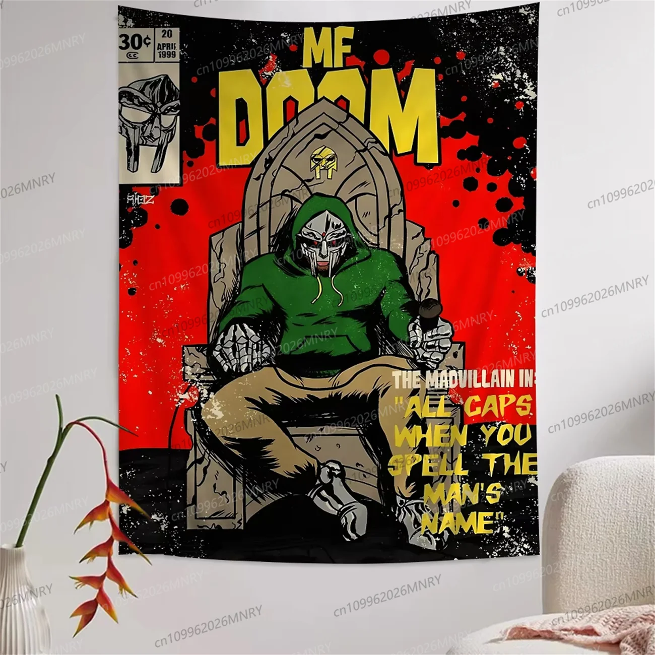 MF DOOM Bunter Wandteppich, Wandbehang, Tarot-Hippie-Wandteppich, Teppiche, Wohnheim-Heimdekoration, Wandteppich, Heimteppich