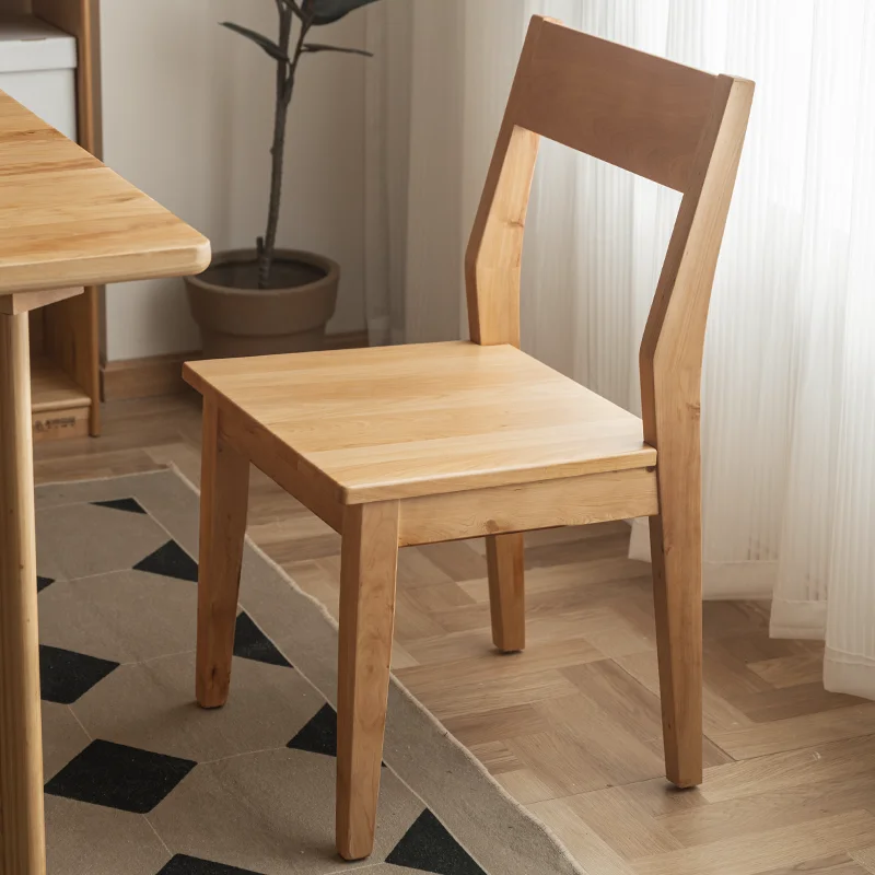 Japanese Style Backrest Chair Solid Wood Dining Chair Home Office Computer Chair Modern Minimalist Economical