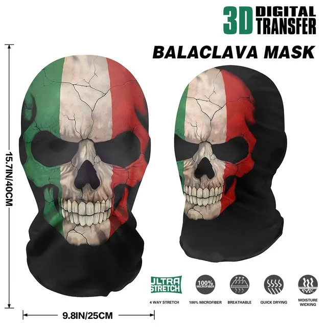 Skeleton Full Face Fashion Headwear Mask Motorcycle Perspective Net Balaclava Bike Outdoor Wearing Halloween, Christmas Mask 2