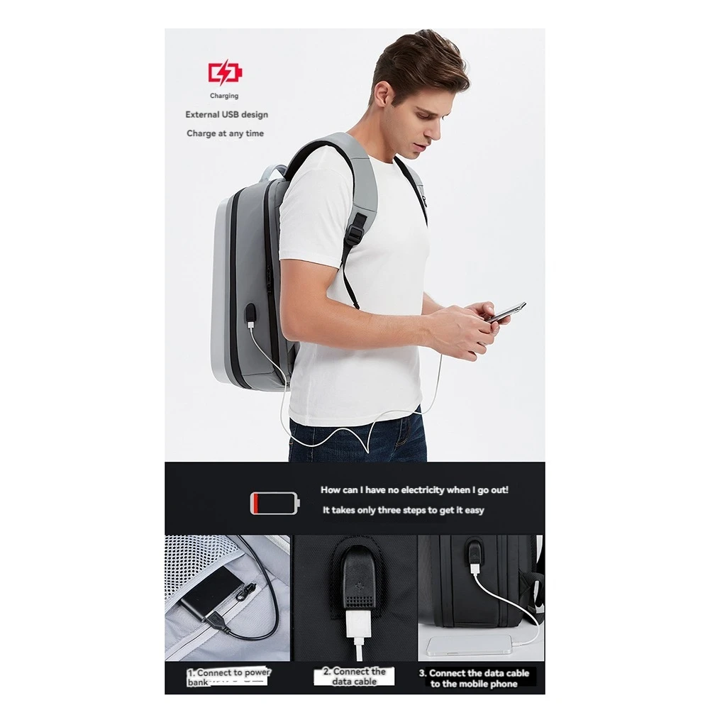 

A46M-Hard Shell Laptop Backpack Anti Theft Waterproof Computer Backpack Gaming Business Backpack For Men Women