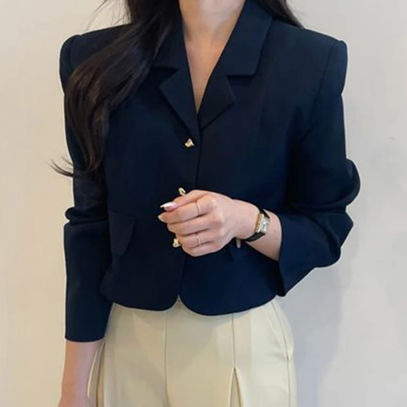 Chic Vintage ort Cappotto su misura Femm Bottone singolo Design Senso Vestibilità ampia Colletto a cuore Jaet Dolce Sle Cotone Primavera