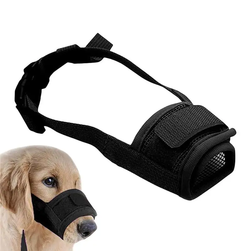 Dog Muzzle Short Snout Air Mesh Breathable Muzzle Dogs Adjustable Soft Grooming Muzzle Dog Mouth Guard For Barking Biting