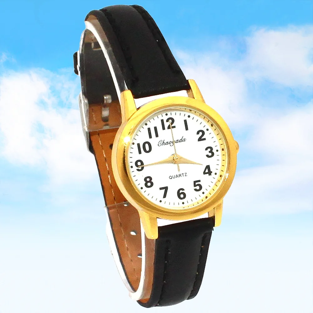 Кожаные кварцевые часы для девочек, милые детские студенческие наручные часы с цифровым циферблатом, детские часы