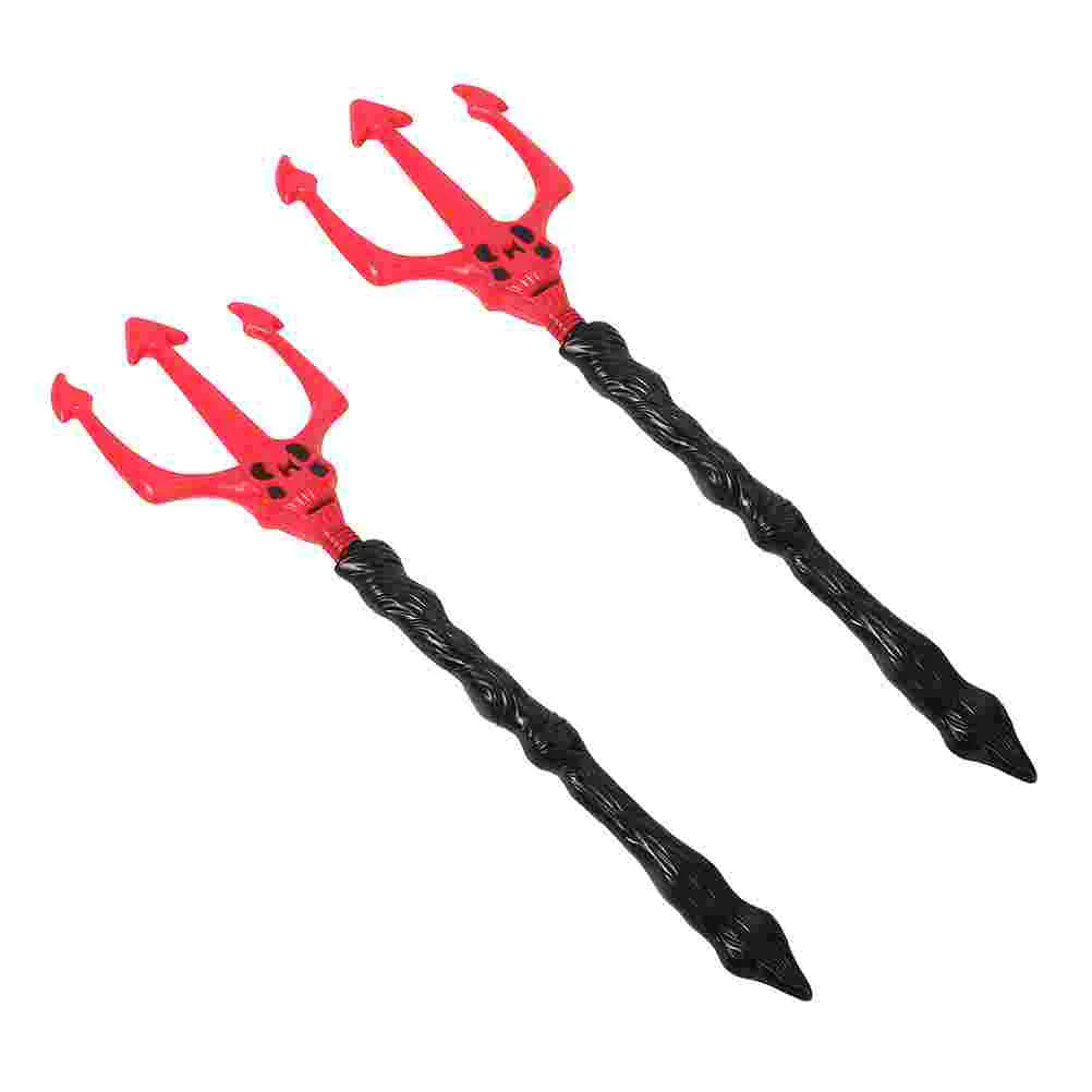 2 Pcs Threaded Rod Ghost Trident Simulation Costume Parties Props Plastic Chainsaw Arms Toy Halloween Stage Performance