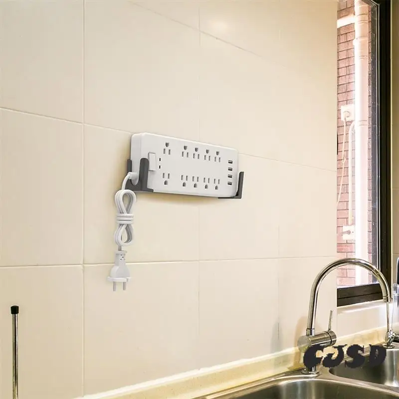 

CJSD-Power Strip Holder Mobile Phone Wall Mount Self-Adhesive Bracket Punch-Free Holder White