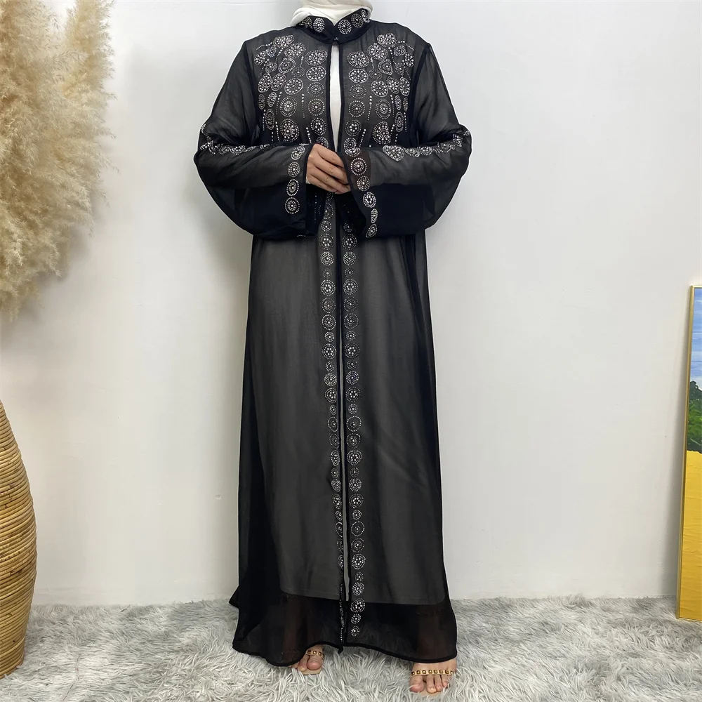 2023 Fashion Muslim Kimono Abaya Cardigan Abaya Ramadan dress Dubai Turkey Eid dress Islamic loose comfortable abaya