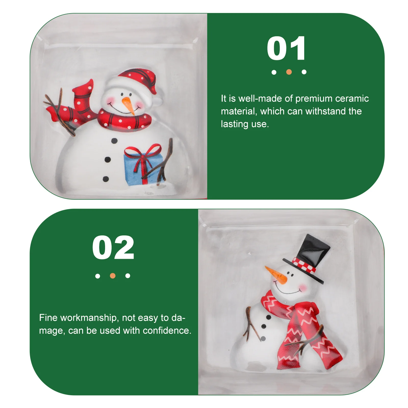 

1 шт., четырехсекционный керамический поднос, рождественская посуда, блюдо для хранения закусок, сервировочная тарелка для фруктов и овощей, керамический поднос