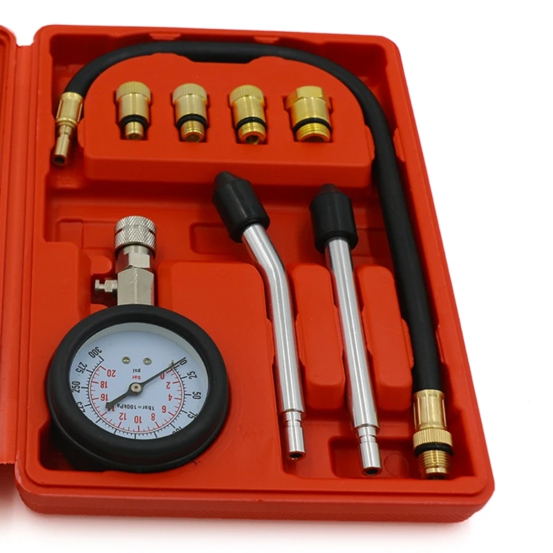 Q39F Petrol Engine Cylinder Compression Tester Automobile Tool 0-300PSI Tester