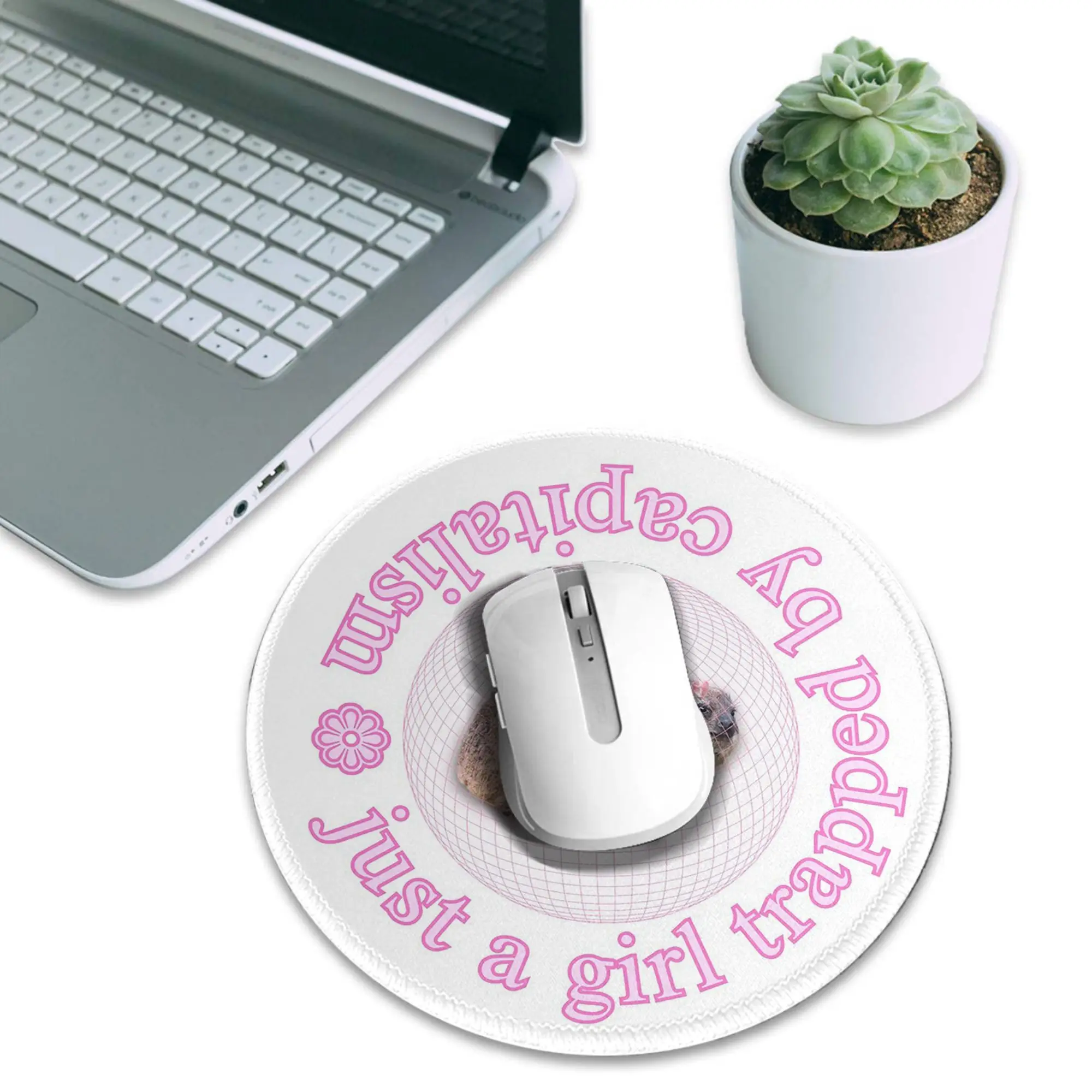 Rock Hyrax Just a Girl Trapped by Capitalism Coquette Mouse Pad Computer Keyboard Mouse Mat Gaming PC Laptop Desk Mat Table Mats