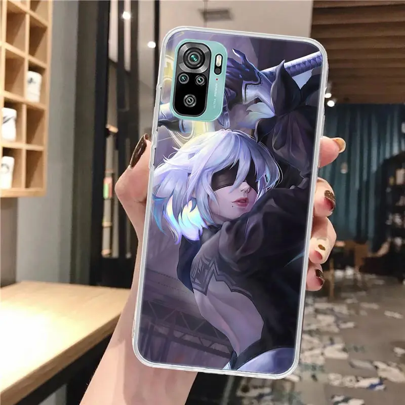 2B Nier Automata Anime Soft Phone Case For Xiaomi Redmi Note 12 12S 13 11 11S 10 Pro 10S 11T 9 9S 8T 8 11E Plus 7 Pattern Cover