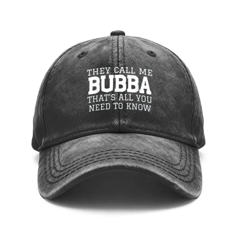Pack of Vintage Baseball Caps, Unisex Adjustable Dad Hats with the Word Bubba Printed, Distressed Wash Design, Outdoor Casual Style, Suitable for Gifting, Everyday Wear, They Call Me the Bubba Hat