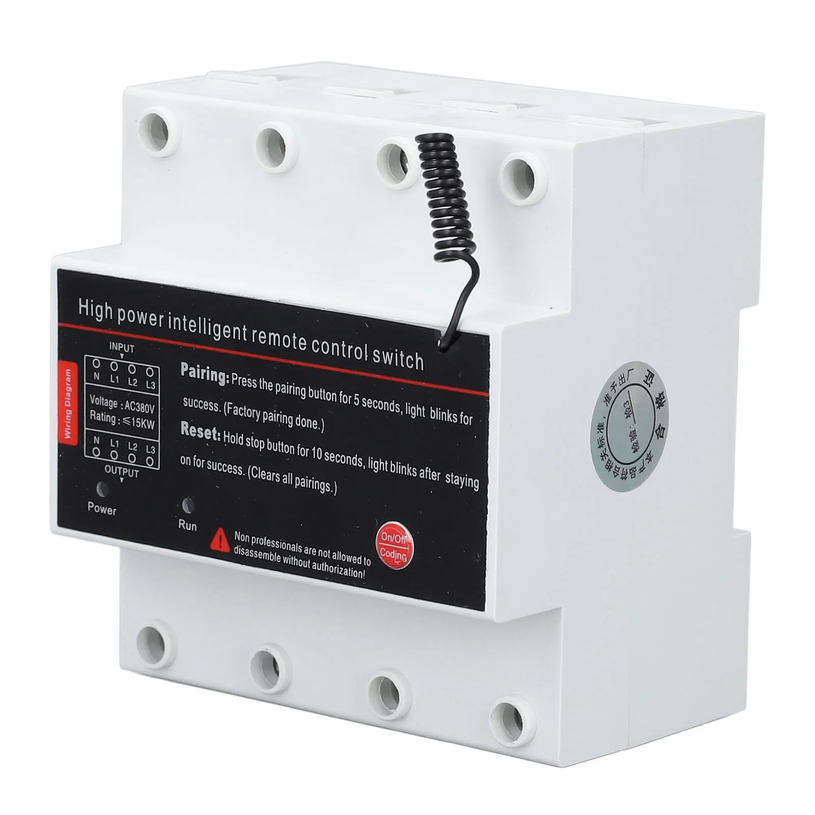 AC380V Remote Control Switch 3 Phase 3KM Long Distance Intelligent Power Switch for Pump Motor Garage Door