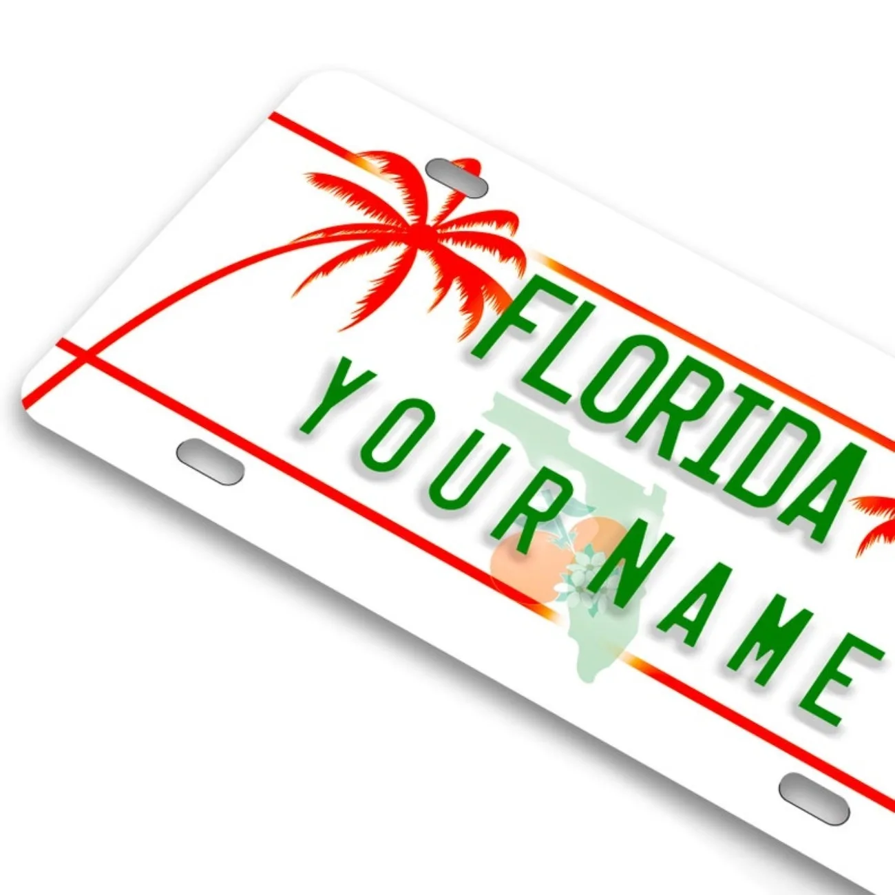 لوحة ترخيص ألومنيوم مخصصة مخصصة من فلوريدا - ديكور السيارة/الدراجة النارية، تذكارية لقضاء عطلة ولاية أشعة الشمس (الديكور فقط)
