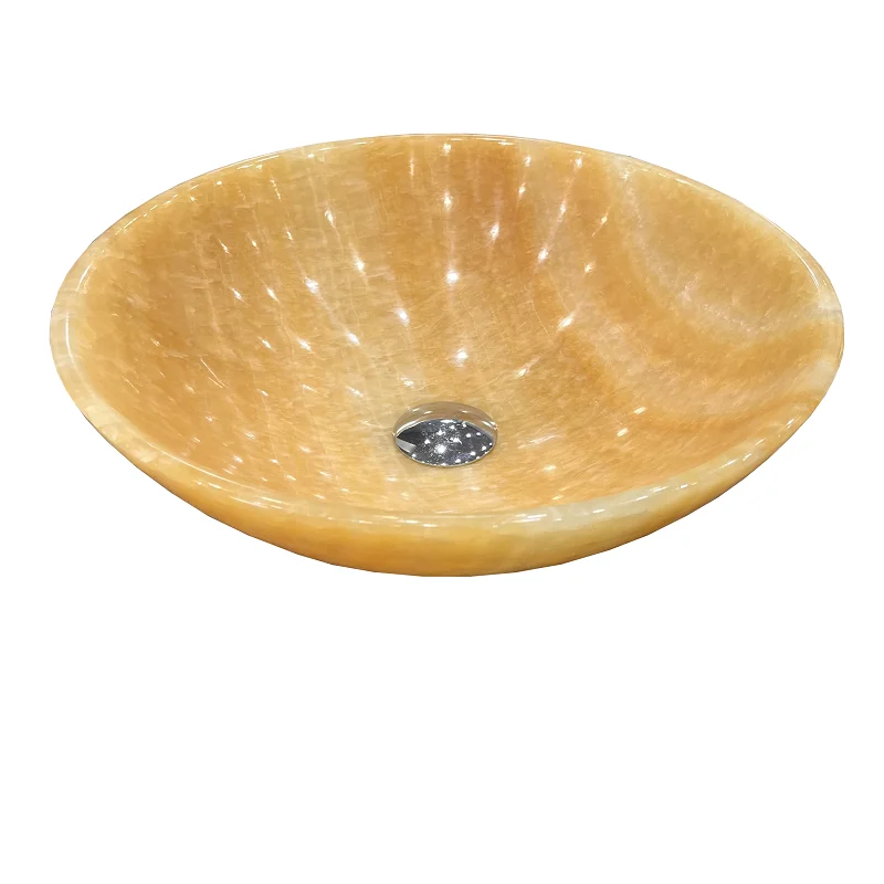 

Marble round art basin light luxury outdoor bathroom hotel wash basin