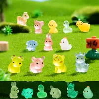 12/24/48pcs Cute Mouse Ox Tiger Night Glow Cute Luminous Twelve Zodiac Resin Dolls Desktop Car Decorations Small Ornaments Gifts