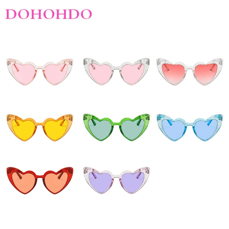 

Y2K Fashion Trendy Brand Designer Heart-Shaped Sunglasses Party Street Photography Candy Color Eyewear Female UV400 Gafas De Sol