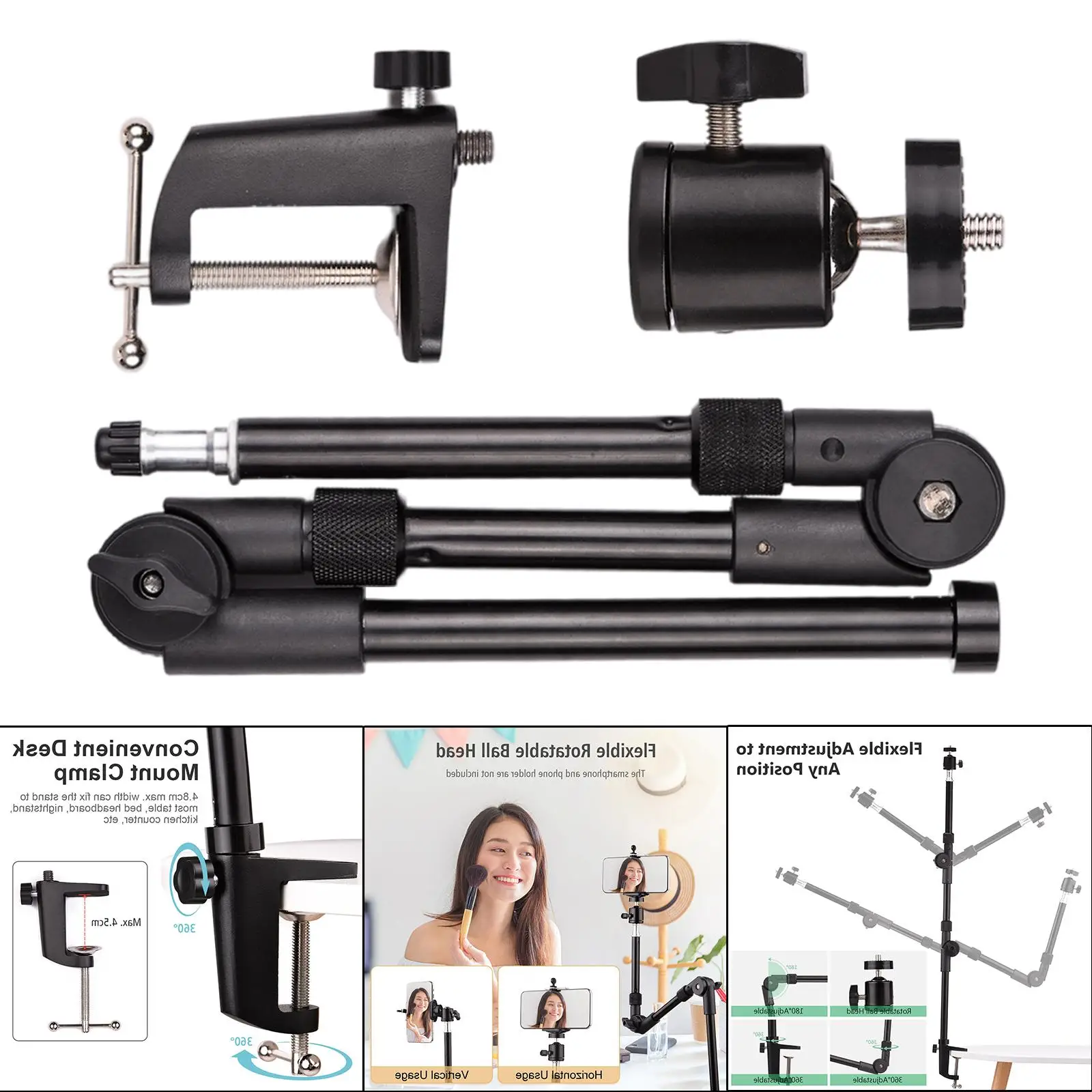 Akcesoria do uchwytów biurkowych Stojak Uchwyt na kamerę internetową Przestrzeń robocza Elastyczny uchwyt na telefon Biurko