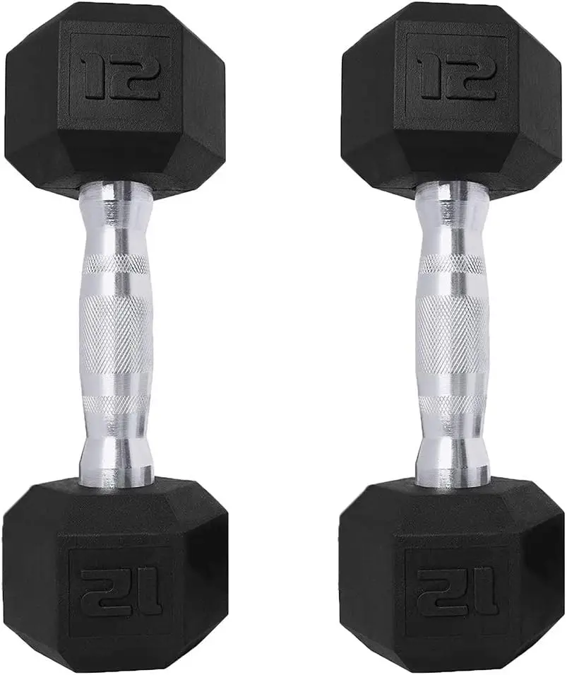 

2-Piece Hex Dumbbell Set for Home Gym, Free Weights with Non-Roll Design and Ergonomic Grip