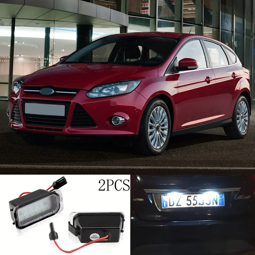 

2Pcs LED License Plate Light Plug & Play No Programming is compatible with models such as Jaguar XF/XJ, Ford Focus/Fiesta/Mondeo