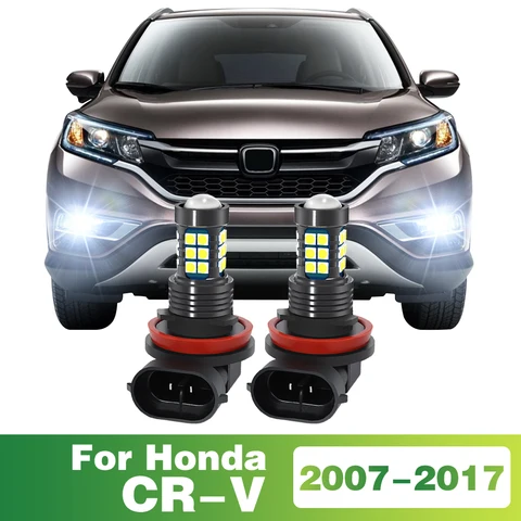 2 шт. светодиодные лампы автомобиля передние противотуманные фары для Honda CR-V CRV 2007 2008 2009 2010 2011 2012 2013 2014 2015 2016 2017 аксессуары